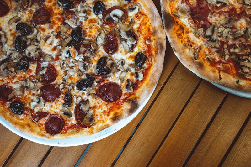 Roasted Mushroom pizza with earthy fungi blend
